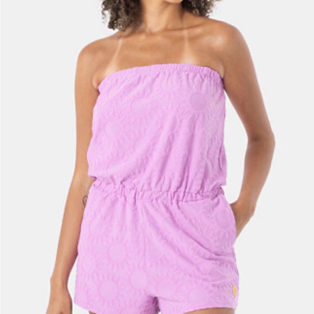 Roxy Pink Strapless Swim Coverup